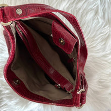 Load image into Gallery viewer, Cherry Red Crocodile Leather Shoulder Bag
