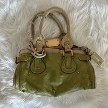 Load image into Gallery viewer, Green Gold Leather Bucket Hand Bag
