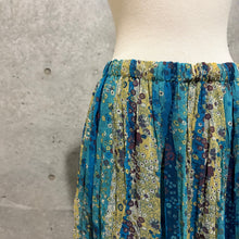 Load image into Gallery viewer, Axes Femme Turquoise Yellow Floral Midi Skirt
