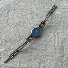 Load image into Gallery viewer, Silver Braided Blue Gem Vintage Watch
