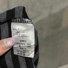 Load image into Gallery viewer, Grey Black Stripes Y2K Rhinestones Chest Tank Top
