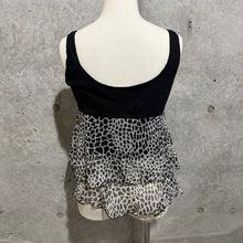 Load image into Gallery viewer, Black Laced Up Chest Y2K Mesh Ruffles Tank Top
