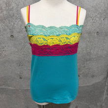 Load image into Gallery viewer, Turquoise Fun Yellow Pink Cami Top
