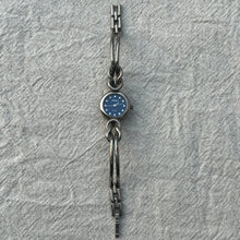 Load image into Gallery viewer, Silver Braided Blue Gem Vintage Watch
