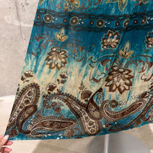 Load image into Gallery viewer, Blue Brown Hippie Maxi Skirt
