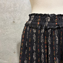 Load image into Gallery viewer, Axes Femme Orange Columns Flowers Black Midi Skirt

