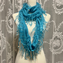 Load image into Gallery viewer, Blue Water Fairy Beaded Loop Scarf
