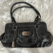 Load image into Gallery viewer, Franco Sarto Black Patent Leather Chest Bag
