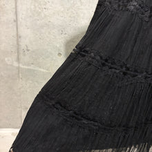 Load image into Gallery viewer, Black Pleats Silver Strip Lace Fairy Tier Maxi Skirt
