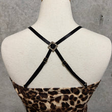 Load image into Gallery viewer, Y2K Cross Back Brown Leopard Tube Cami Top
