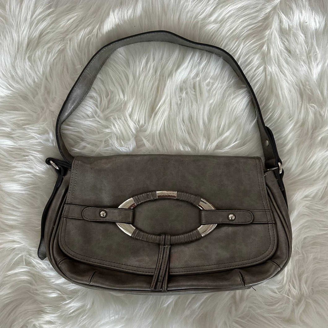 Grey Rosetti Metallic Shoulder Bag