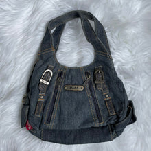 Load image into Gallery viewer, Vintage Washed Denim Blue Pocket Mini Hand Bag
