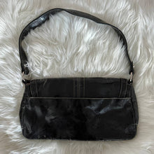 Load image into Gallery viewer, Victoria Roberts Black Patent Leather Flap Shoulder Bag
