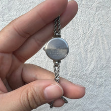 Load image into Gallery viewer, Silver Braided Blue Gem Vintage Watch
