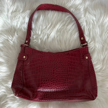 Load image into Gallery viewer, Cherry Red Crocodile Leather Shoulder Bag
