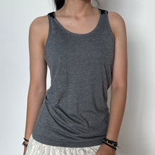 Load image into Gallery viewer, COLZA Y2K Grey Black Lace Strap Tank Top
