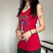 Load image into Gallery viewer, Harley Davidson Red USA Wings Ribbed Tank Top
