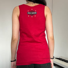 Load image into Gallery viewer, Harley Davidson Red USA Wings Ribbed Tank Top
