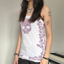 Load image into Gallery viewer, Harley Davidson Purple Skull Paisley Tank Top
