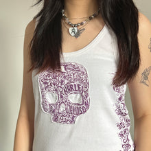 Load image into Gallery viewer, Harley Davidson Purple Skull Paisley Tank Top
