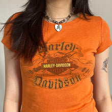 Load image into Gallery viewer, Harley Davidson Grunge Orange Guitar Shirt Top
