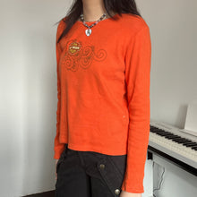 Load image into Gallery viewer, Harley Davidson 2006 Orange Flowers Spiral Long Sleeves Top
