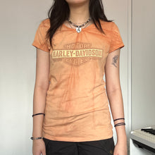 Load image into Gallery viewer, Harley Davidson Orange Tie Dye Logo Shirt Top
