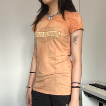 Load image into Gallery viewer, Harley Davidson Orange Tie Dye Logo Shirt Top
