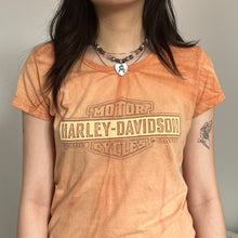 Load image into Gallery viewer, Harley Davidson Orange Tie Dye Logo Shirt Top
