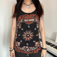 Load image into Gallery viewer, Harley Davidson Orange Paisley Bandana Tank Top
