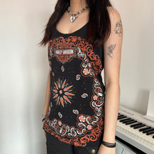 Load image into Gallery viewer, Harley Davidson Orange Paisley Bandana Tank Top
