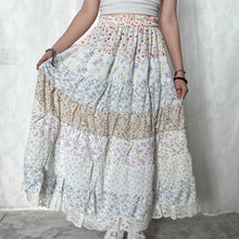 Load image into Gallery viewer, Pastel Summer Top Dusty Purple Blue Bottom Tiered Skirt
