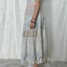 Load image into Gallery viewer, Pastel Summer Top Dusty Purple Blue Bottom Tiered Skirt
