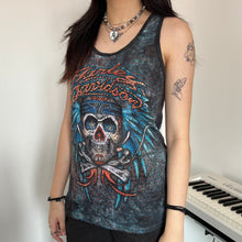 Load image into Gallery viewer, Harley Davidson Grunge Watercolour Skull Tank Top
