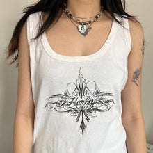 Load image into Gallery viewer, Harley Davidson 2008 White Rhinestone Logo Tank Top
