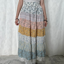 Load image into Gallery viewer, Pastel Season Change Faded Pink Plaid Tiered Skirt
