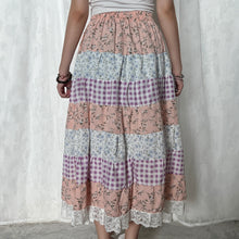 Load image into Gallery viewer, Pastel Purple Gingham Plaid Tiered Skirt
