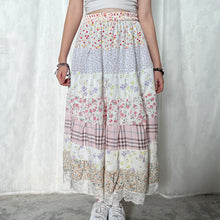 Load image into Gallery viewer, Pastel Summer Top Pink Plaid Tiered Skirt
