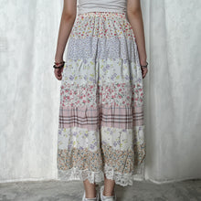 Load image into Gallery viewer, Pastel Summer Top Pink Plaid Tiered Skirt
