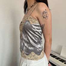 Load image into Gallery viewer, Hippie Cream Grey Suede Square Neck Camisole Top
