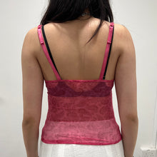 Load image into Gallery viewer, Pink Paisley Mesh See Through Camisole Top
