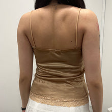 Load image into Gallery viewer, Champagne Gold Ruffles Mesh Camisole Top
