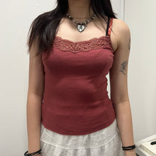 Load image into Gallery viewer, ABERCROMBIE Dusty Magenta Lace Cotton Camisole Top
