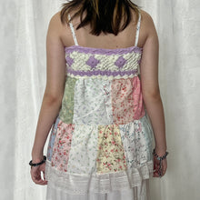 Load image into Gallery viewer, Purple Crochet Green White Blue Patchwork Cami Top
