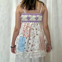 Load image into Gallery viewer, Purple Crochet Solid Pink Blue Patchwork Cami Top
