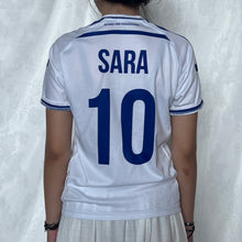 Load image into Gallery viewer, Adidas White Blue 10 SARA Jersey Shirt
