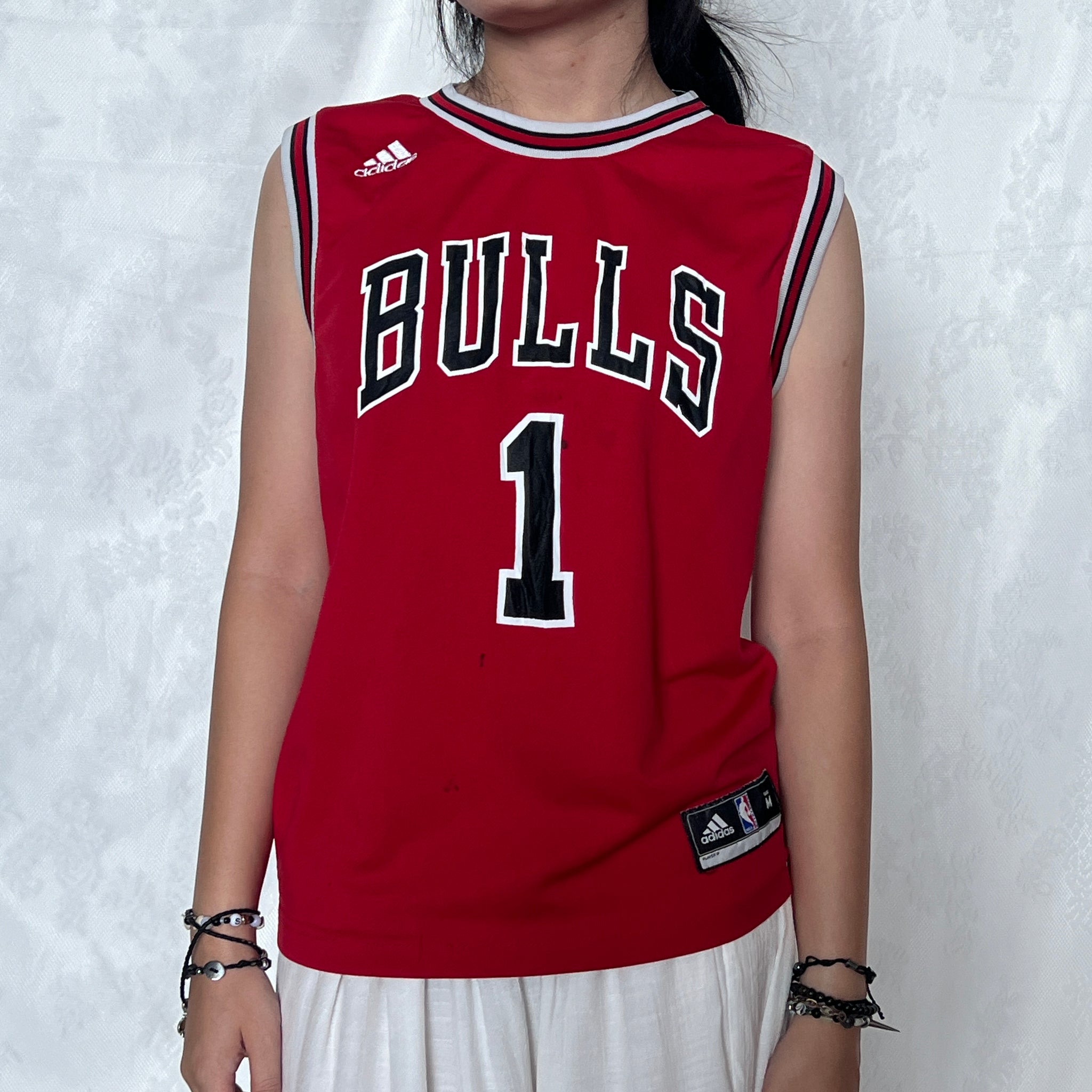 Adidas NBA Bulls Red 1 Jersey Tabk Top