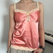 Load image into Gallery viewer, Princess Pink Silky Cream Lace Cami Top
