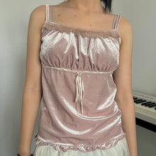 Load image into Gallery viewer, Dusty Pink Fur Velvet Cami Top
