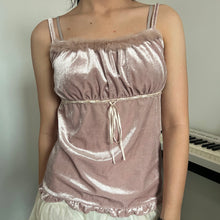 Load image into Gallery viewer, Dusty Pink Fur Velvet Cami Top
